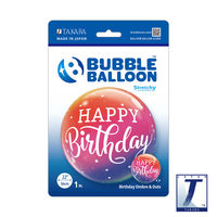490mmのバブルバルーン00011:BIRTHDAY OMBRE & DOTS 0201444009 1セット(10枚入)（直送品）
