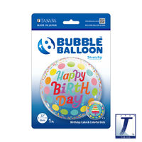 490mmバブルバルーンBIRTHDAY CAKE&COLORFUL DOTS 0201444019 1セット(10枚入)（直送品）