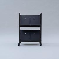 YAMAZEN ファイルワゴン 収納ラック 2段 スチール棚 A4対応 キャスター付き MFRW-S2(MBK) 1台（直送品）