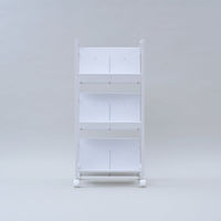 YAMAZEN ファイルワゴン 収納ラック 3段 スチール棚 A4対応 キャスター付き MFRW-S3(MWH) 1台（直送品）