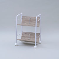 YAMAZEN ファイルワゴン 収納ラック 2段 木製棚 A4対応 キャスター付き MFRW-W2(AIV/SWH) 1台（直送品）