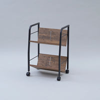 YAMAZEN ファイルワゴン 収納ラック 2段 木製棚 A4対応 キャスター付き MFRW-W2(ABR/SBK) 1台（直送品）