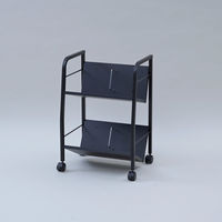 YAMAZEN ファイルワゴン 収納ラック 2段 木製棚 A4対応 キャスター付き MFRW-W2(BK3/MBK) 1台（直送品）