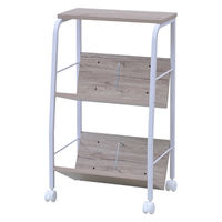 YAMAZEN ファイルワゴン 収納ラック 2段 上棚付き 木製棚 A4対応 キャスター付き MFRW-W2T(AIV/SWH) 1台（直送品）