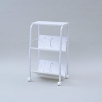 YAMAZEN ファイルワゴン 収納ラック 2段 上棚付き 木製棚 A4対応 キャスター付き MFRW-W2T(EWH/MWH) 1台（直送品）