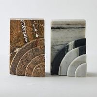 杉田エース CLOVER ブラウンマーブルブックエンド CXU957842 1個（直送品）