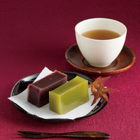 谷常製菓 絹ごし羊羹(抹茶・小倉)2本・お茶3種セット 1個（直送品）