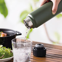 apide 炭酸兼用真空断熱ステンレスボトル500ml KKN-CB500GY(カーキグレー) 1個（直送品）