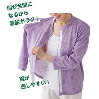 ケアファッション 前開きTシャツ グリーン S W0182169024 1着（直送品）