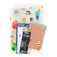 デザインフィル 3ポケットクリアホルダー [A4] 喫茶店柄 35670006 1セット(1枚×5)（直送品）