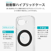 Google Pixel 10a 360度回転スタンド付き・耐傷・耐衝撃ハイブリッドケース  クリア/ブラック  TPU 衝撃吸収（直送品）