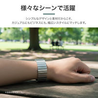 Apple Watch 42(Series 1/2/3)/44/45/46/49mm バンド マグネットブロックメタルバンド シルバー（直送品）
