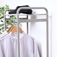 YAMAZEN ハンガーラック 上下棚付き 幅51×奥行30.5×高さ161cm 耐荷重25kg GHR-50(DOK/MGG) 1台（直送品）