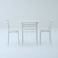 YAMAZEN ダイニング 3点セット テーブル&チェア 収納棚付き 省スペース コンパクト BDS-3(WW/MWH) 1セット（直送品）