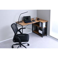 YAMAZEN ラック付きデスク L字デスク コーナーデスク 幅1100×奥行700mm GLJLR1170(ABR/MSB) 1台（直送品）