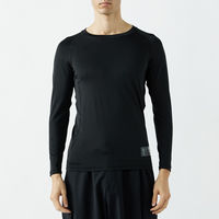 おたふく手袋 BT ドラスティックドライ ロングスリーブ クルーネックシャツ ブラック SSサイズ JW-582 1枚（直送品）