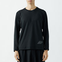 おたふく手袋 BT ゆったりストレッチ冷感 ロングスリーブ クルーネックシャツ ブラック Sサイズ JW-742 1枚（直送品）