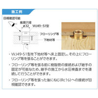 オンダ製作所 WJ49型 床出しロングジョイント ツバ径Φ50 WJ49-1313-S 1個（直送品）