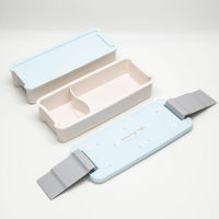 オーエスケー 弁当箱 650ml シマエナガ ランチボックス二段 仕切付 482245 1個（直送品）