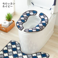 カキウチ 便座カバー フンワリッチ便座マット モロッカン U型 O型 兼用 ネイビー 482436 1個（直送品）