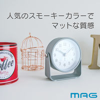 ノア精密 置き時計 モナカ MAG 連続秒針 目覚まし時計 グレー 482657 1個（直送品）