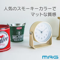 ノア精密 置き時計 モナカ MAG 連続秒針 目覚まし時計 アイボリー 482658 1個（直送品）