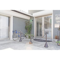 ミツギロン 駐車場スタンド スマートチェーンポール 反射シート巻き ダークブラウン 483061 1個（直送品）