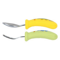 スケーター スプーン フォーク セット ディノサウルス 握りやすい シリコン 486882 1個（直送品）