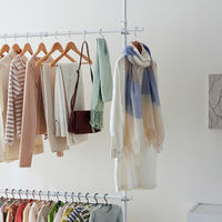 平安伸銅工業 突っ張り ワイド ハンガーラック 2段 幅99~162cm 耐荷重60kg 488274 1個（直送品）