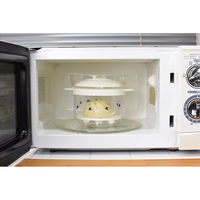 逸品社 電子レンジ用炊飯器 1~2合 ぎゅっとおにぎりさん ガラスのレンジご飯釜 ホワイト 490880 1個（直送品）