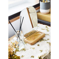 ケーアイジャパン スタンドミラー モーメント 木製スタンド付き 掛け置き兼用 ウェーブ 495433 1個（直送品）