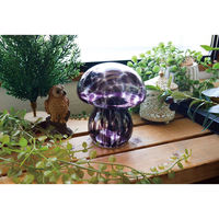 ケーアイジャパン テーブルライト ガラス製 きのこ型 マッシュルームライト ダークブラウン 495437 1個（直送品）