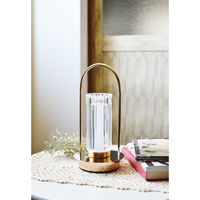 ケーアイジャパン テーブルライト ガラス製 無段階調光 充電式 クラルテ ライン LEDランタン 495440 1個（直送品）