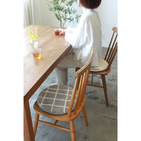 クレエ チェアパッド キャンパスタフトチェアパッドチェック 洗える グレー 495591 1個（直送品）