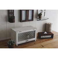 アビテ ティッシュケース フローラティッシュケース 木製 ガラス ブラウン 495606 1個（直送品）