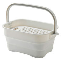 伊勢藤 バケツ 折りたためる つけ置き洗いバケツ 16L 洗濯板 蓋つき 角型 グレー 497029 1個（直送品）