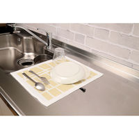 サンベルム 水切りマット 食器乾燥マット 33×40cm 速乾 イエロー 499068 1個（直送品）