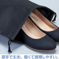 アストロ シューズケース 巾着袋 ブラック 50枚 605-36 1ケース(50枚)（直送品）