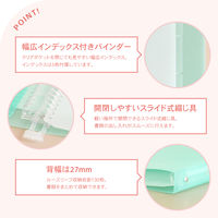 日本ノート ルーズリーフ バインダー A4ワイド 30穴 パペルール ミントグリーン LN59MG 1冊