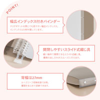 日本ノート ルーズリーフ バインダー A4 ワイド 30穴 パペルール グレー LN59GR 1冊