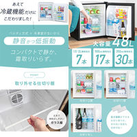 EMA 48L 1ドア 小型電子冷蔵庫 ペルチェ式 ホワイト SunRuck SR-R4805V2-W 1台（直送品）