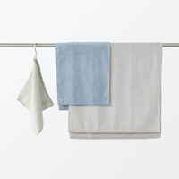 無印良品 ふっくらパイルフェイスタオル（柄） ３４×８５ｃｍ ブルーストライプ 良品計画