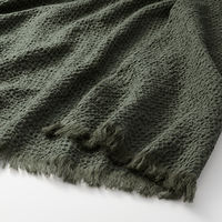 無印良品 綿洗いざらしワッフル織多用布 １８０×２６０ｃｍ ダークグリーン 良品計画