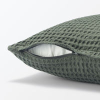 無印良品 インド綿洗いざらしワッフル織クッションカバー ５５×５９ｃｍ用 ダークグリーン 良品計画