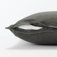 無印良品 ヘンプ洗いざらしクッションカバー ４３×４３ｃｍ用 チャコールグレー 良品計画