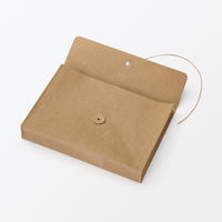 無印良品 ジーンズラベル 書類ケース 玉ひも付き Ａ５用 ブラウン 良品計画