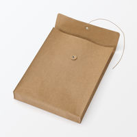 無印良品 ジーンズラベル 書類ケース 玉ひも付き Ａ４用 ブラウン 良品計画