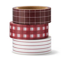 無印良品 マスキングテープ ３本組 赤系 約幅１５ｍｍ×長さ６ｍ 1セット（1個（3本組）×2） 良品計画