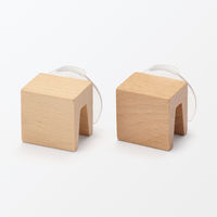 無印良品 引き出しやすくなる つまみ 角型 ファイルボックス用 ２個入り ブナ材 1セット（1組（2個入）×2） 良品計画