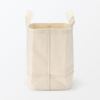 無印良品 綿帆布 持ち手付ソフトボックス スリム大 約幅３７×奥行１８．５×高さ２６ｃｍ 良品計画